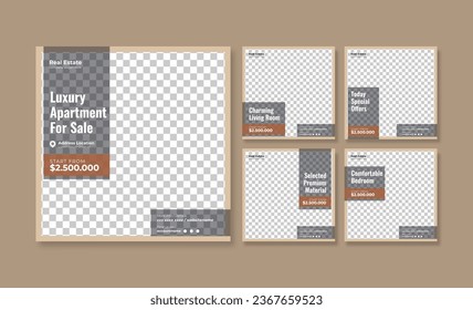 Real estate or property trendy editable template. house for sale social media post template