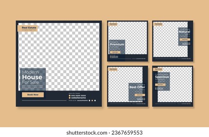 Real estate or property trendy editable template. house for sale social media post template