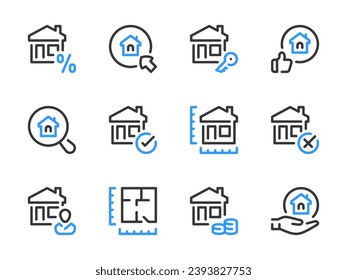 Real Estate and Property vector line icons. Building, House, Apartment and Home ownership outline icon set.