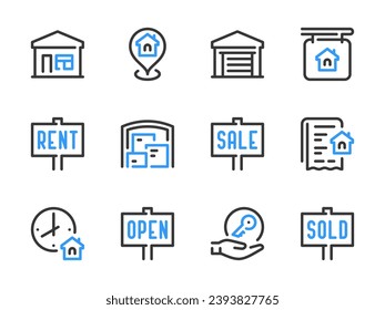 Real Estate and Property vector line icons. Building, House, Apartment and Home ownership outline icon set.