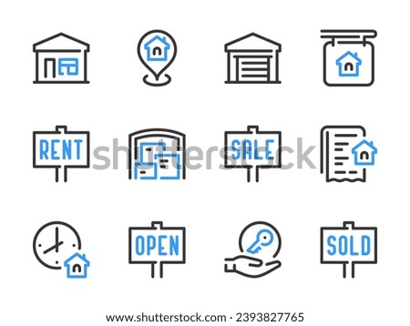 Real Estate and Property vector line icons. Building, House, Apartment and Home ownership outline icon set.