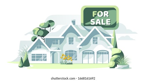 Real estate proposal home for sale isolated white background
