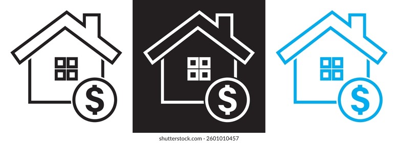 Real estate purchase  icon. Vector illustration. isolated on white and black background. EPS 10