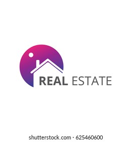 Real Estate Purple Logo - Home Logo Design Vector