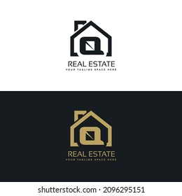 Real Estate Q initials logo, Property and Construction Q Logo design Vector, colorful homes logo concept Real estate service, construction, Growth house, home logo concept