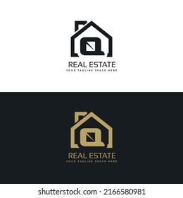 Logotipo de las iniciales del inmueble Q, propiedad y construcción Q Diseño de logotipos Vector, concepto del logotipo de los hogares de colores Servicio inmobiliario, construcción, Casa de crecimiento, concepto del logotipo del hogar