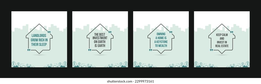 Real Estate Quotes, Home Concept 
Blog, Social Media Design Template Vector. Sayings, Inspirational
