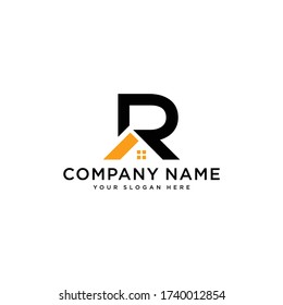 Real Estate R Letter Logo Template Illustration Design.