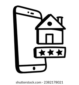 Real estate ratings premium doodle icon 