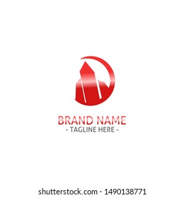 real estate red logo design for company