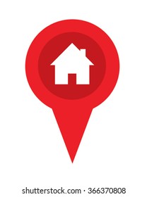 Real Estate Red Pin Symbol