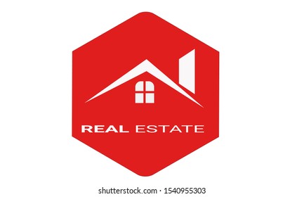 Real estate red and white logo vektor art