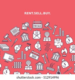 Real estate related circle pattern background