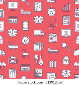Real estate related seamless pattern background