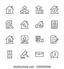 Real Estate Related Vector Line Icons