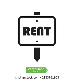 Real estate rent icons, House for rent vector icon