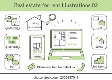 Real estate for rent Illustrations 02