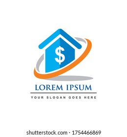 real estate rental icon , home and dollar logo