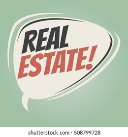 real estate retro speech balloon