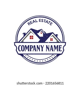 Real estate retro vintage style.
 Constriction building logo design