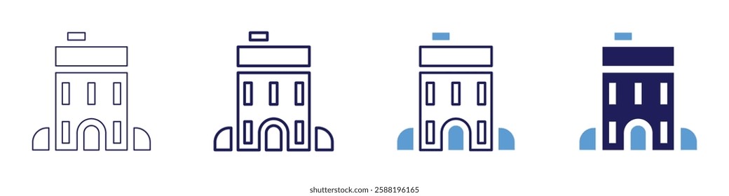 Real estate ROI calculator icon in 4 different styles. Thin Line, Line, Bold Line, Duotone. Duotone style. Editable stroke.