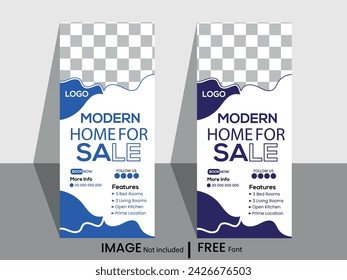 Real estate roll up banner design template