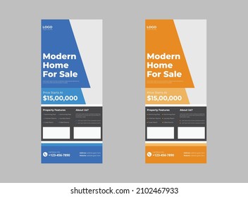 Real Estate roll up banner Template. Real Estate and Apartment Promotion Leaflet Banner design. cover, roll up banner, poster, print-ready
