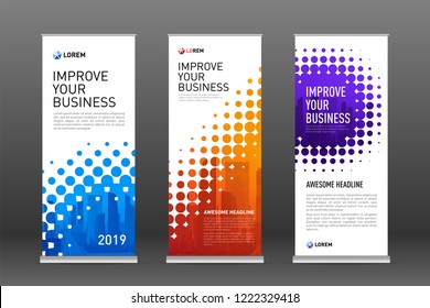 Real estate roll up banners design templates set