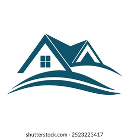 Real Estate Roof Logo Design Icon Design Roofing Logo Icon Design