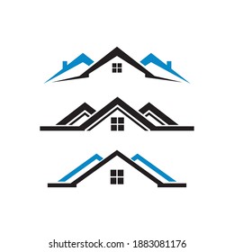 Real Estate roofing logo design template vector