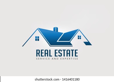 Real Estate Roofs house Logo for Business