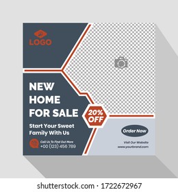 Real Estate Sale Banner Design Social Media Ad Post Template