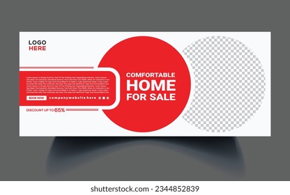 Real estate sale banner Facebook cover page timeline web ad banner template design