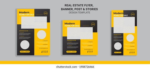 Real estate sale flyer banner social media post and stories perfect for business promotion 