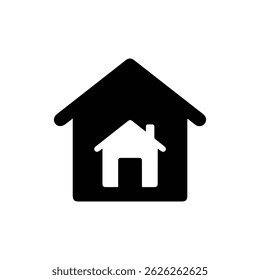 Real Estate Sale with House Silhouette, Black Icon