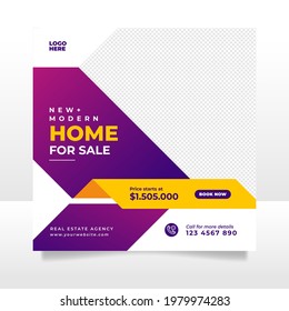 Real estate sale social media post banner template