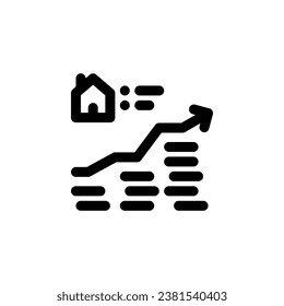 ventas inmobiliarias arriba icono vector. estilo de contorno de iconos de bienes raíces. uso perfecto para logotipo, presentación, sitio web y más. estilo de línea de diseño de iconos simple