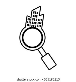 real estate search house market outline vector illustration eps 10