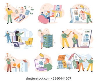 Real estate search. Vector illustration The mortgage losupported individuals in achieving their homeownership goals Buying residential property involved conducting inspections and due diligence