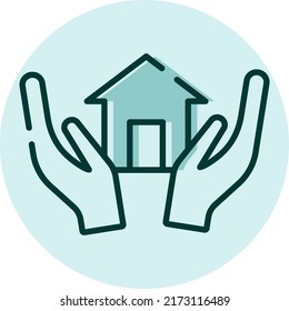 Seguridad inmobiliaria, ilustración, vector sobre fondo blanco.