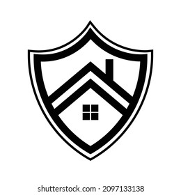 Real Estate Security Logo. Real Estate Sheild Icon Vector Template.