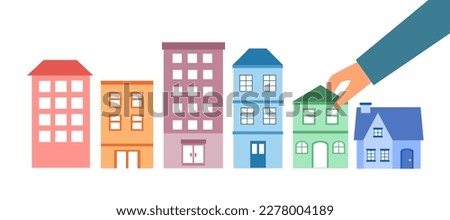 Real estate selection concept vector illustration. Choose your own house.