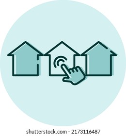 Selección inmobiliaria, ilustración, vector sobre fondo blanco.