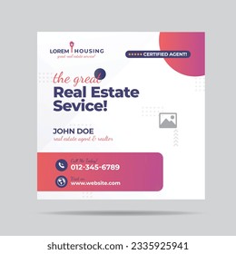 Real Estate Service Social Media post Design or Real estate agent social post design 