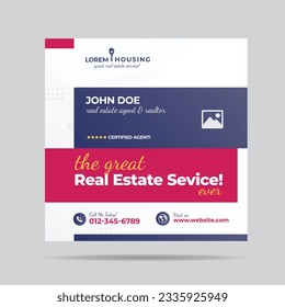 Real Estate Service Social Media post Design or Real estate agent social post design 