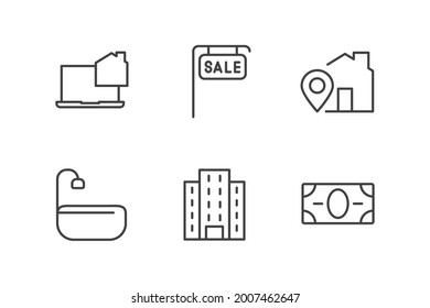 Immobilienset Symbol, einzelne Immobilien-Set-Symbol, Vektorgrafik