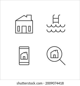 real estate set icon, isolated real estate set sign icon, vector illustration