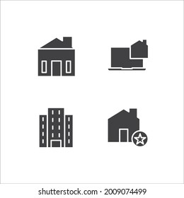 icono de conjunto inmobiliario, icono de signo de conjunto inmobiliario aislado, ilustración vectorial