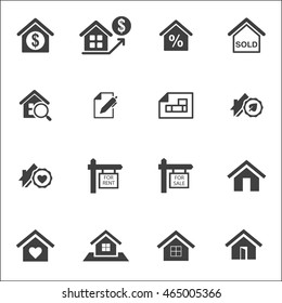 real estate set on white background