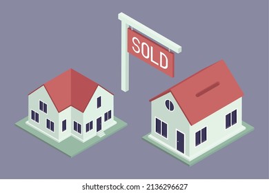 real estate set three icons